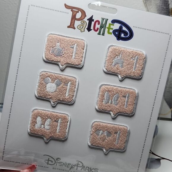 Disney Parks Patched Mickey Mouse Icons "LIKE" Buttons Mini Patch Set - Picture 3 of 3